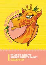 giraffe giraffiti Birthday Card 13421 created by Colossal Studio