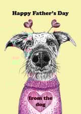Father's Day lurcher dog card from the dog - fun and cute created by sarahcoxartwork