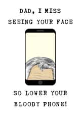 Lower your phone Father's Day card created by Panda and the Prince