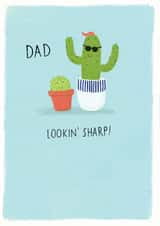 dad birthday or father's day cactus card created by Jasperpie