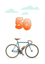 Roadbike 50th birthday card created by The Sunday Cyclist