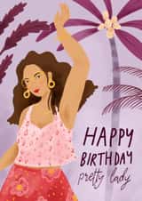 pretty lady cool girl Birthday Card 18142 created by Carla Ellis