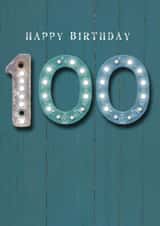 Classic 100th Birthday Card - Blue - Lights created by Lucy Ledger