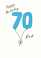 DAD 70 Birthday Card 7054 created by A Ray of Sunshine Cards