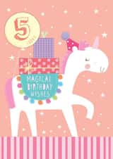 Magical Unicorn Wishes 5th birthday card created by Paper Yay
