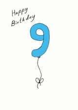 9 9th Birthday Card 7074 created by A Ray of Sunshine Cards