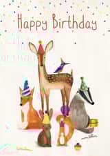 Cute Birthday Card - Woodland Animals - Watercolour created by All The Best