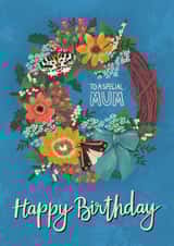 Pretty Birthday Card - For Mum - Wreath created by Made by Burbs