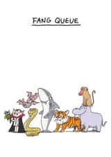 Cute Fang Pun Thank You Card - Animals - Vampire - Fang Queue created by Cardinky