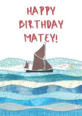 Classic Birthday Card - Boat - Matey created by NaviStitch