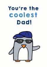 Cool Dad penguin birthday or Father's Day card created by Penguin Parade