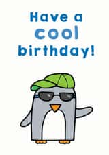 Cool penguin birthday card created by Penguin Parade