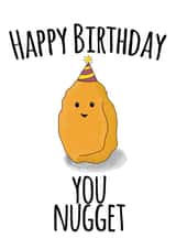 Cute Birthday Card - Party Hat - Nugget created by Leanneco.Studio