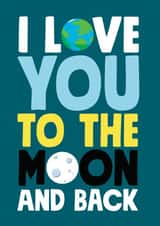 Cute I Love you Moon Back card created by Roll Creative