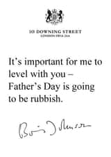 Message from Boris Johnson Father's Day card created by The Happy Bee