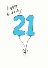 21 21st Birthday Card 7080 created by A Ray of Sunshine Cards