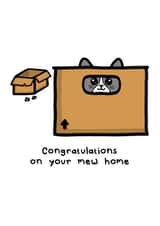 Funny Cat In A Box New Home Card - Congratulations On Your New Home created by Innabox