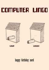 computer lingo log in Birthday Card 18367 created by Benny