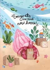Cute Under The Sea New Home Card - Sea Creatures - Congrats On Your New Home! created by Nyassa Hinde