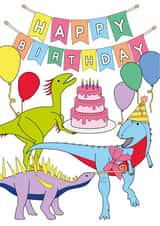 Happy Birthday Dinosaur Card created by Dinosaurs Doing Stuff