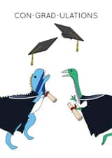 Congratulations dinosaur graduation card created by Dinosaurs Doing Stuff