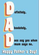 dad says yes Father's Day Card 41122 created by Courtney Simon