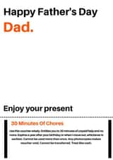 voucher 30 minutes Father's Day Card 43254 created by Hayden B