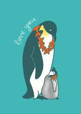 penguin love Father's Day Card 43293 created by Rock Paper Swan