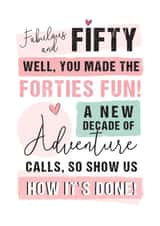 FIFTY 50 Birthday Card 15208 created by Mad Philomena