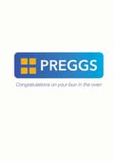 Preggs: Pregnant and Greggs Congratulations Card created by Blueberry Unicorns