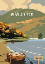Arty Birthday Card - Boat - Mountains created by Emily McDowall