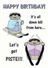 downhill from here Birthday Card 18682 created by Doughty Daredevils