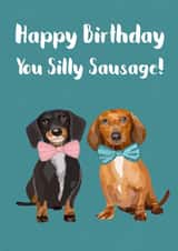 silly sausage sausage dog Birthday Card 18084 created by Sarah Stephenson