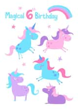 Age 6 Magical Unicorns Birthday Card created by Dale Simpson