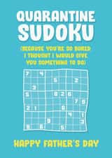 Quarantine Sudoku Father's Day card created by James  Steer