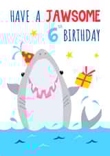 Children's Age 6 Jawsome Shark Birthday Card created by Dale Simpson
