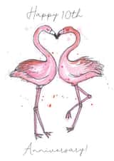 Pretty Flamingo Anniversary Card - 10 Years - Happy 10th Anniversary created by Shiv Makes Things