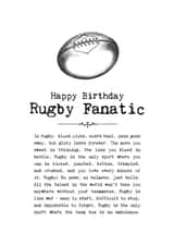 Classic Birthday Card - Rugby - Illustration created by Coulson Macleod