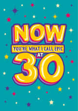 Funny 30th milestone birthday card for him or her. created by The Typecast Gallery