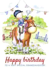 Granddaughter horse Birthday Card 16528 created by Kate Garrett