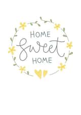 Pretty Floral Wreath New Home Card - Home Sweet Home created by Sweetpea Print Design