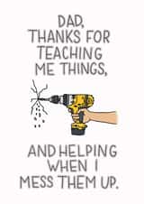 Thanks for teaching me things, Dad card created by Carla Letters