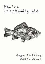 O-FISH-ially old birthday card created by Pickalily Card Creations