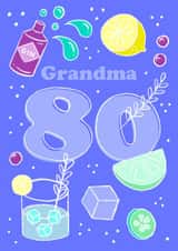 80 Grandmother Birthday Card 17752 created by Sprinkle Club