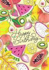 tropical fruit Birthday Card 18876 created by Jacqueline Colley