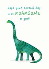 dinosaur roarsome Birthday Card 18676 created by Hidden Tales