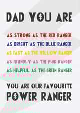 Power Rangers Dad Father's Day Card 38847 created by Lew