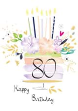 Classic 80th Birthday - For Her - Cake created by SABIVO Design by Sabina