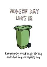 Funny Recycling Bin love card created by No-me illustrations
