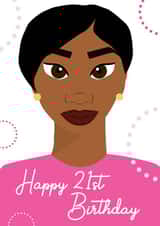 black girl pink Birthday Card 19073 created by Leanne Creative